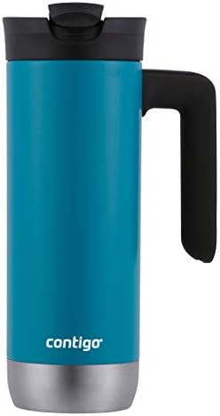 Contigo Superior 2.0 Stainless Steel Travel Mug with Handle Leak-Proof Lid Double-Wall Insulation for Hot & Cold Beverages,20oz,Juniper,Ideal for Commuting and Travel,(Pack of 4)