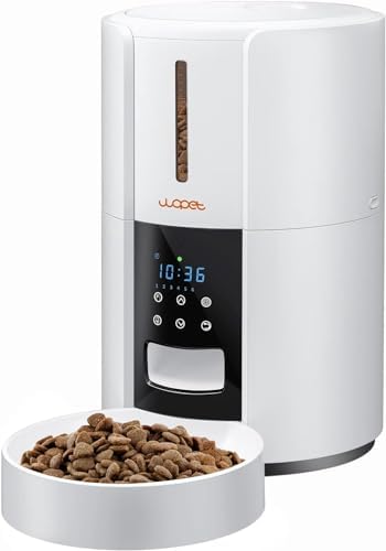 WOPET Automatic Cat Feeder, 3L Cat Food Dispenser, Automatic Dog Feeder, Timed Feeder 6 Meals Daily with Portion Control, 10s Voice Recording, Backup Power