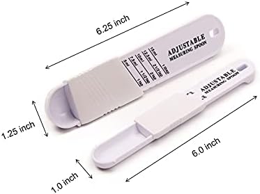 2-Piece Premium WinAimer Kitchen Adjustable Teaspoon And Tablespoon Set, Plastic, Measuring Spoon for Baking, Cooking Powder, Dry and Liquid Ingredient (White)