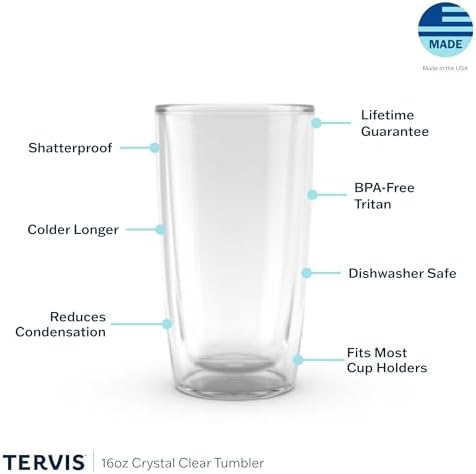 Tervis Plastic Made in USA Double Walled Kelly Ventura Insulated Tumbler Cup Keeps Drinks Cold & Hot, 16oz 4pk, Currents