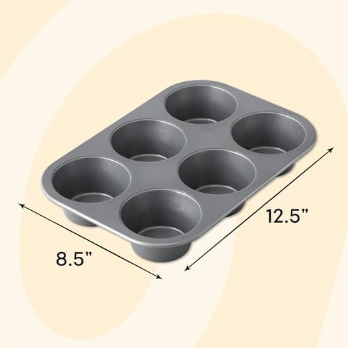 Wilton Everyday Non-Stick Jumbo Muffin Pan, Made Without PFAS, 6-cup (Pack of 3)