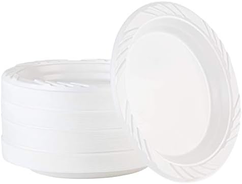 100 Count Disposable 6 Inch White Plastic Dessert Plates