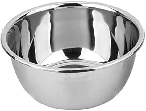 meleg otthon Stainless Steel Mixing Bowl, 5.8QT Salad Bowl, Metal Bowls, Stainless Steel Basin, Heavy Duty Deeper Edge Mirror Finish Dishwasher Safe Bowl (L)…