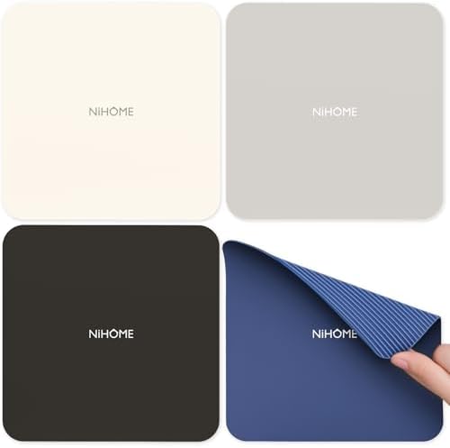 NiHome Silicone Jar Opener Gripper Pads, 6 In for Seniors, Neutral, 4 PC