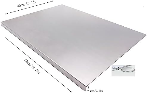 BILLAMB Stainless Steel Cutting Boards for The Kitchen, Suitable for Meat, Fruits, Vegetables, Bread, and Baking Large-sized Cutting Boards (50 x 40cm/19.7 x 15.7 in)