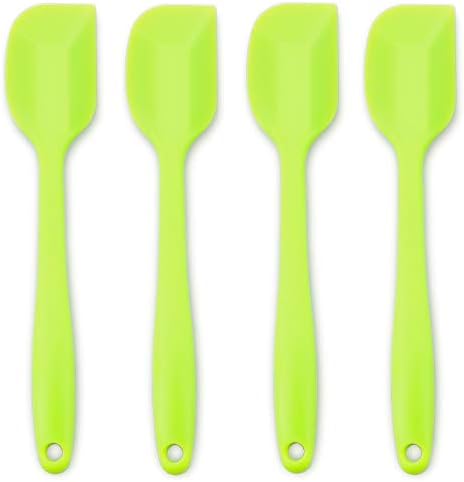 4-Piece Silicone Spatula Set with Stainless Steel Core, Green
