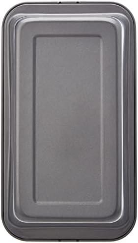 Amazon Basics Rectangular Nonstick Bread Loaf Pan for Baking Meatloaf with Even Heat Distribution, 9.5 x 5 Inch, Gray, Set of 2