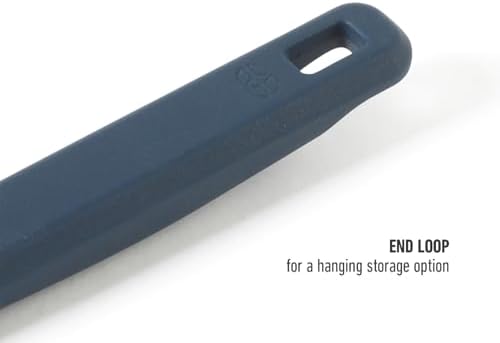 Calphalon Prime Silicone Jar Scraper, Flexible Jar Spatula, Slim Long Skinny Scraper for Jars, Bottles & Blenders, Ergonomic Handle for Easy Food Removal,Heat-Resistant, Navy Blue