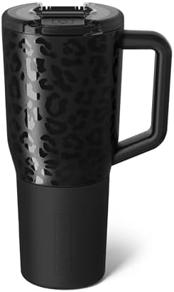 BrüMate Müv - 35oz 100% Leak Proof Insulated Coffee Mug with Handle & Lid - Stainless Steel Coffee Travel Mug - Double Walled Coffee Cup (Onyx Leopard)