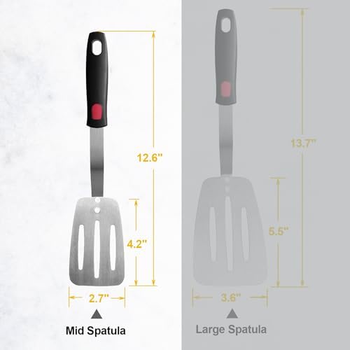 Stainless Steel Flexible Spatula, Thin Metal Turner, Small Slotted