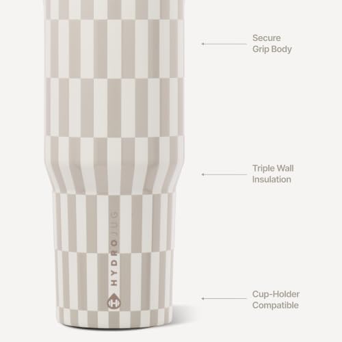 HydroJug Sport 40 oz Insulated Stainless Steel Water Bottle, Latte