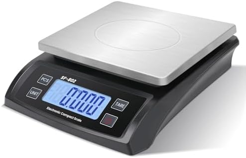 Digital Kitchen Scale 30kg/66lb Large Food Scale for Baking Cooking Stainless Bread Scale with LCD Display Counting Scales for Commercial (Color : Stainless Black)