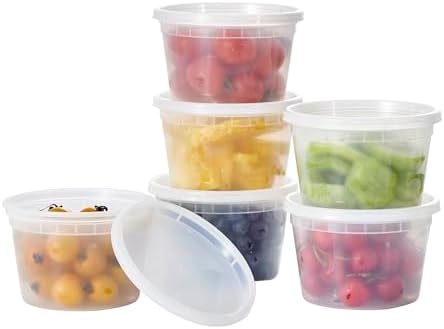 [240 Set - 16 oz.] Plastic Deli Food Storage Containers With Lids, Disposable togo containers for soup, Meal Prep, Slime | BPA Free | Stackable | Leakproof | Microwave | Dishwasher | Freezer Safe