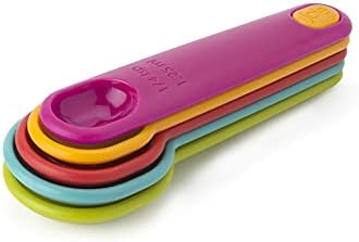 Joie Measuring Spoons, Assorted Colors, Imperial and Metric Measurements, 5-Piece Set
