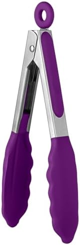 U-Taste Kitchen Tong for Cooking, 600ºF Heat-Resistant Silicone, 7in/Purple