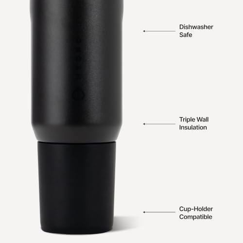 HydroJug Sport 20 oz Insulated Stainless Steel Water Bottle, Black