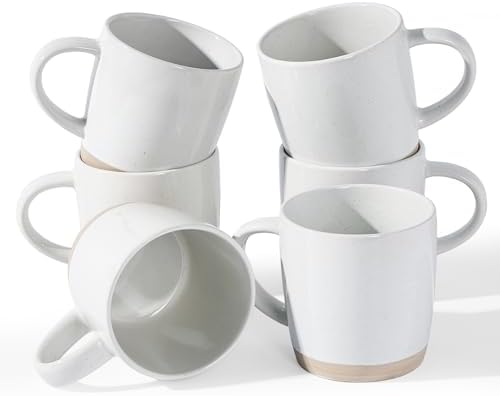 famiware Milkyway Coffee Mugs of 6, 13 oz Mug Set, Ceramic Cup with Handle