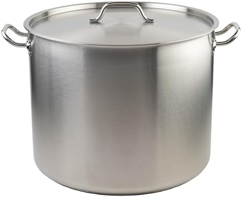 Winco 60 qt Stainless Steel Stock Pot with Cover
