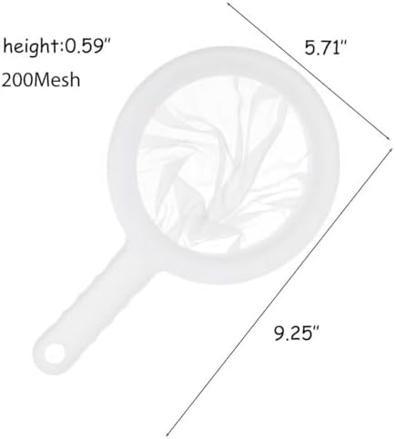 Fine Mesh Strainer with Handle, Nylon Filter Sieve for Kitchen Use, Ideal for Coffee Soy Milk Yogurt Juice Filtering (200Mesh-3PCS)