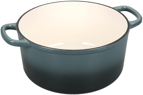 EDGING CASTING Enameled Cast Iron Dutch Oven with Sourdough Bread Baking Kit, Bread Dutch Oven with Lid, Includes Proofing Basket & Baking Tools, 5qt, Slateblue