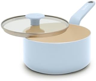 GreenPan Rio Advanced 2QT Saucepan with Lid, Ceramic Nonstick PFAS-Free Pans, Induction Ready, Dishwasher and Oven Safe, Blue