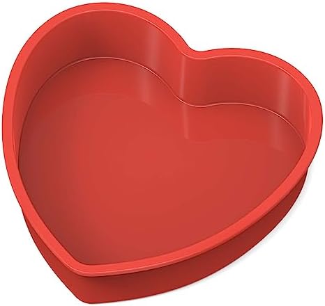 Silicone Heart Shaped Cake Pans - 11 Inch Large Nonstick Heart Cake Pans for Cakes and Brownies