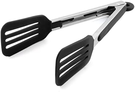 Cooking Tong 9 inches Stainless Steel Kitchen Silicone Serving Tong