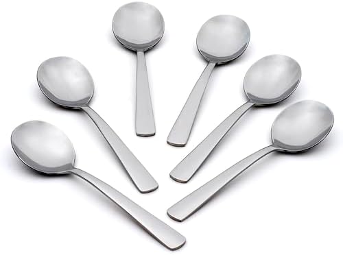 Oneida Aptitude Soup Spoons Silverware Set for 6, Flatware