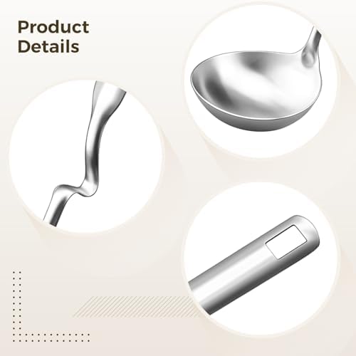 4pc Stainless Steel Ladle Set, Long Handle Hot Pot Soup & Slotted Spoons