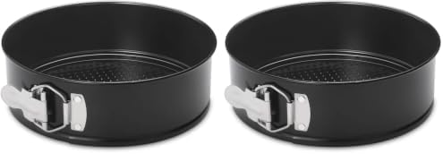 HIWARE 8 Inch Non-stick Springform Pan with Removable Bottom - Leakproof Cheesecake Pan (Pack of 2)