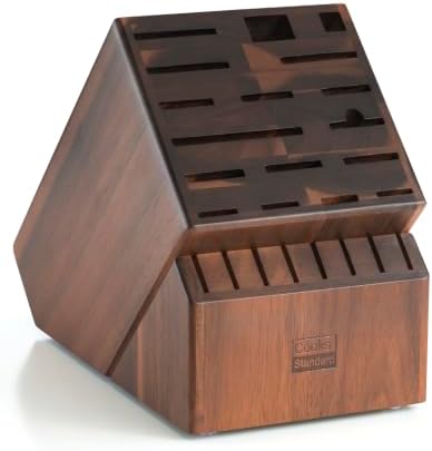 Cooks Standard Acacia Wood 25-Slot Universal Knife Block without Knives