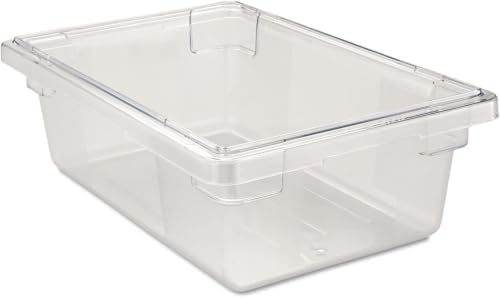 Rubbermaid Commercial Products Polycarbonate Food Storage Box/Tote, 3.5 Gallon, Clear, for Restaurant/Kitchen/Cafeteria (Pack of 6)