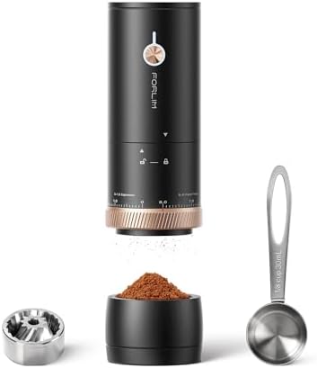 FORLIM Portable Burr Coffee Grinder, 80 Precision Settings, Single-Dose