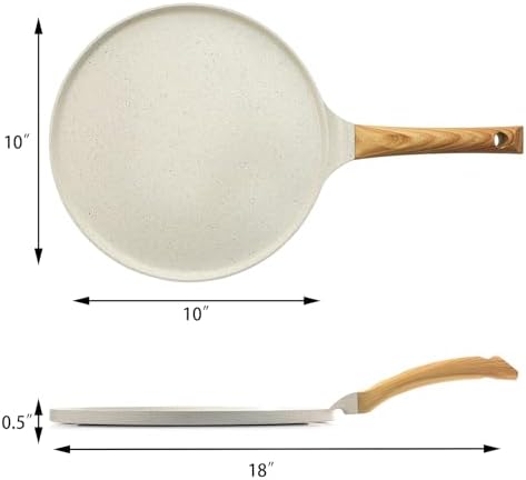 SENSARTE 10 Inch Nonstick Crepe Pan Ceramic Coating Pancake Pan White