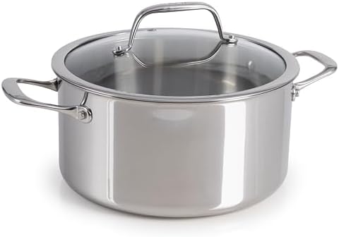 T-Fal Pro Tri-Ply Stainless Steel 6 qt Dutch Oven Pot with Lid, Induction