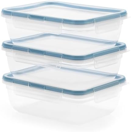 Snapware Food Storage Containers, Plastic, 8.5-Cup, Rectangular | Leakproof & Airtight | BPA-Free | Microwave & Dishwasher Safe | Pack of 6