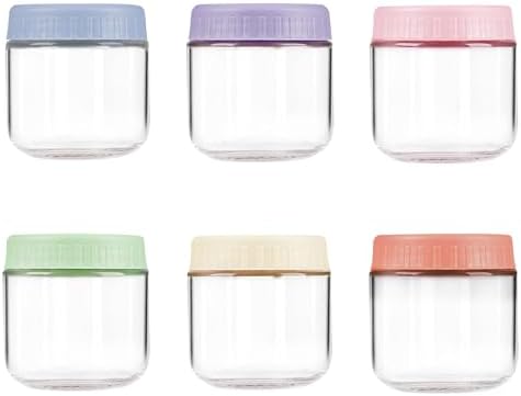 Overnight Oats Containers with Lids, 10oz Wide Mouth Mason Jars with Lids, 6 Pack Glass Jars with Airtight lid for Chia Pudding Yogurt Salad, Meal Prer Oatmeal Jars