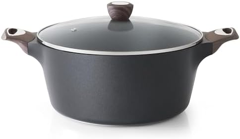 SENSARTE Nonstick Stock Pot with Lid, 2.6/4.5/6.6/8.5/11 QT Soup Pot Casserole Pot, Healthy Pasta Pot, Large Deep Cooking Pot, Big Sauce Pot Stew Pot, Induction Compatible, PFOA PFOS APEO Free, Black