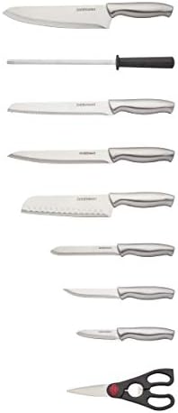 Farberware 15-Piece Kitchen Knife Block Set, Stainless Steel