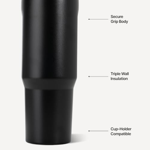 HydroJug Sport 40 oz Insulated Stainless Steel Water Bottle, Black