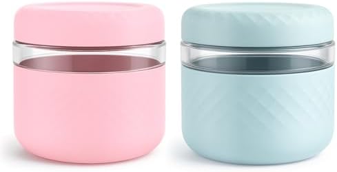 24 oz/3 Cup Glass Lunch Bowl Containers with Lids, 2 Pack, BPA-Free