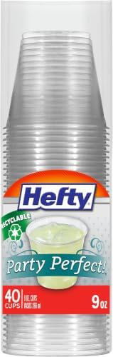 Hefty Deluxe Clear Plastic Party Cups (9 Ounce) 40 Count (Pack of 12)