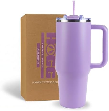 Hogg Big Swig 40oz Tumbler with Handle and Straw - Lavender Drift, 40 oz Tumbler, Insulated Cup with Handle, 40oz Water Bottle with Straw, Thermal Cups, Leak Proof Lid, Travel Mugs, Stainless Steel