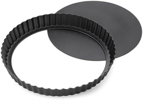 9.5" Fluted Non-Stick Carbon Steel Tart Pan with Removable Bottom
