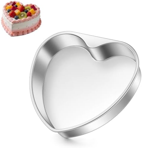 TeamFar Heart Cake Pan, 8 Inch Stainless Steel Heart Shaped Cake Pans