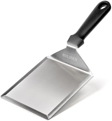 HULISEN Stainless Steel Grill Spatula, 6 x 5 Inch Heavy-Duty Metal Turner