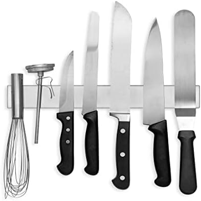Modern Innovations Magnetic Knife Holder for Wall and Fridge - 14" Knife Magnetic Strip, Magnet Kitchen Knife Holder and Rack, Stainless Steel Magnetic Knife Bar for Kitchen Utensils