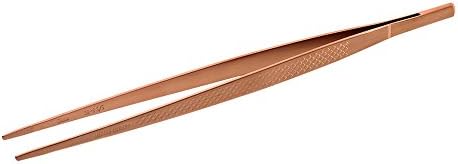 Mercer Culinary 18-8 Stainless Steel Precision Plus Chef Plating Tong, Straight, 9-3/8, Rose Gold