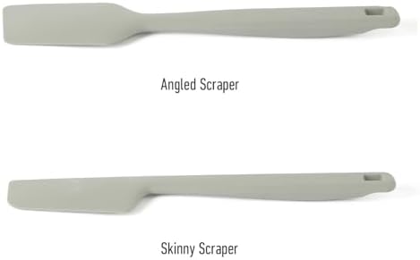 Calphalon Prime Scraper Set, 2-Piece Silicone Kitchen Scraper Set, Flexible Baking & Cooking Scrapers, Heat-Resistant Nonstick-Safe Tools with Ergonomic Handles, Taupe