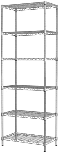 SINGAYE 6 Metal Shelves Wire Shelving Storage Shelf Adjustable Unit Pantry